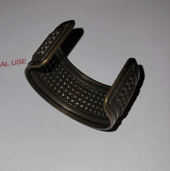 Dot Embossed Copper Cuff Bracelet - Picture 2 of 3